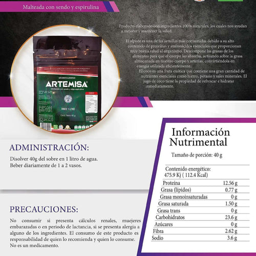 Artemisa Malteada con Sendo y Espirulina 40 g