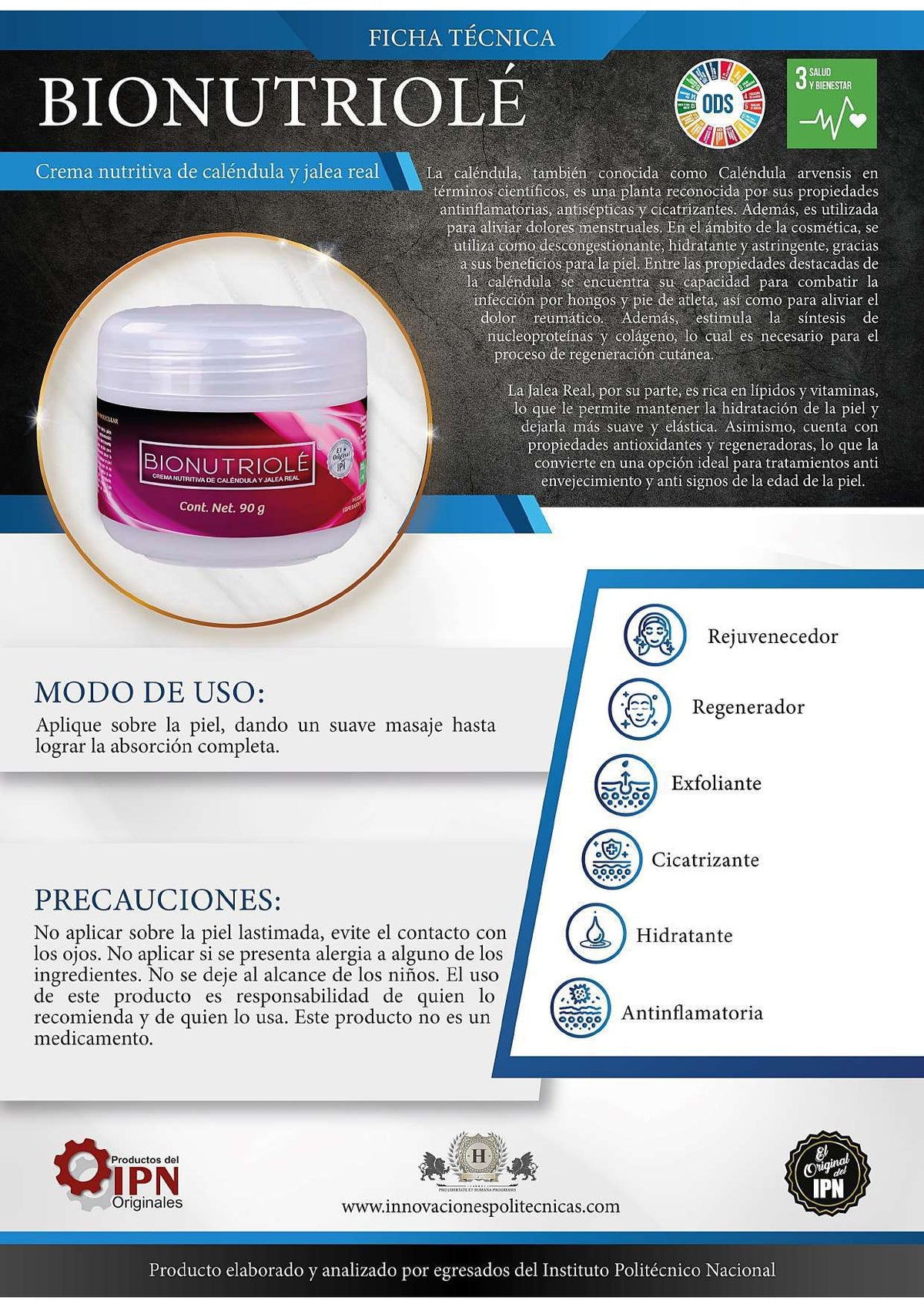 Bionutriolé - Crema Antiarrugas con Caléndula