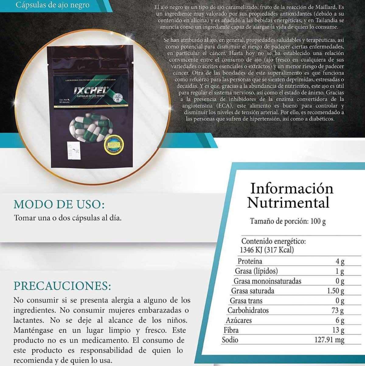 Ixchel - Ajo Negro (60 Cápsulas)
