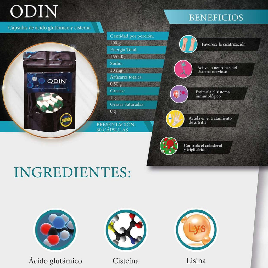 Odin – Fórmula de Aminoácidos Esenciales (Ácido Glutámico, Lisina y Cisteína)