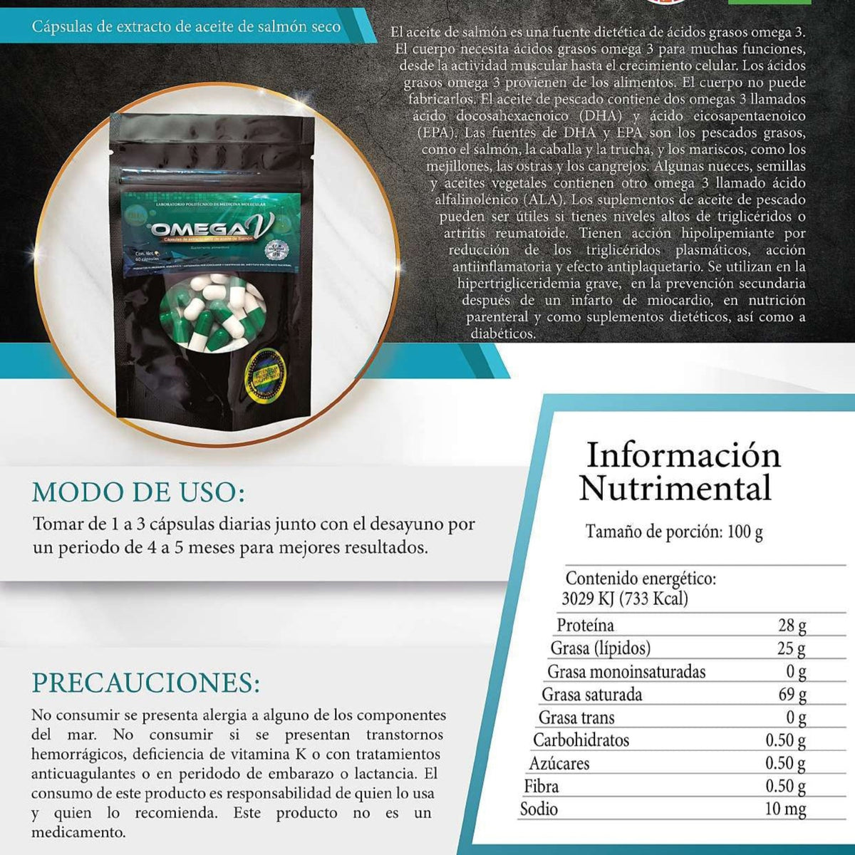 Omega V: Protección Cardiovascular y Potencia Antiinflamatoria de Triple Acción 60 cápsulas.
