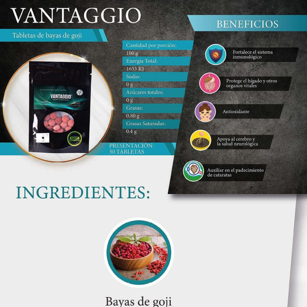 Vantaggio Bayas de goji 30 comprimidos