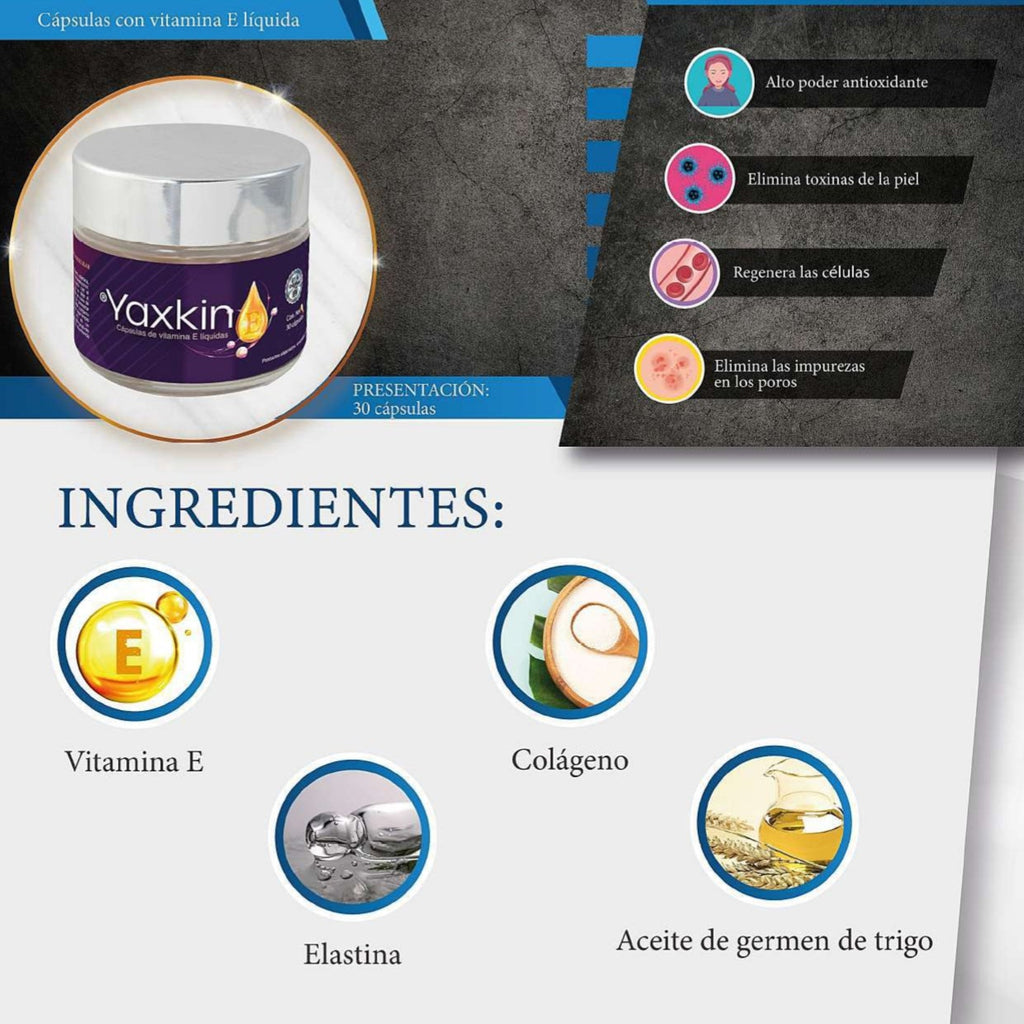 Yaskin capsulas de Colágeno y Vitamina E 90 grs