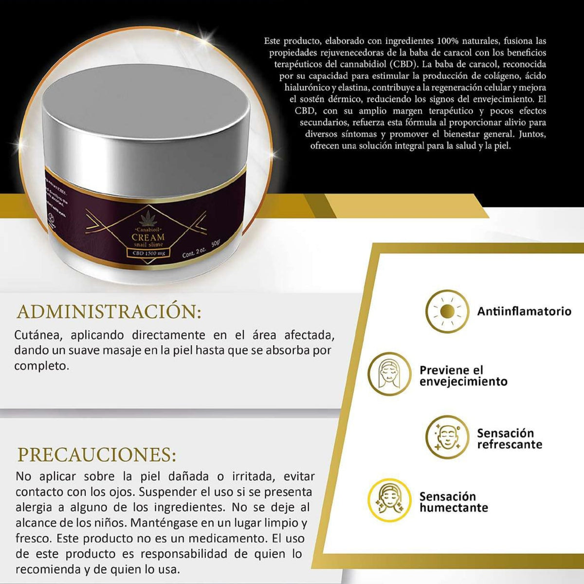 CBD COLAGENO Crema facial frasco 50 gramos