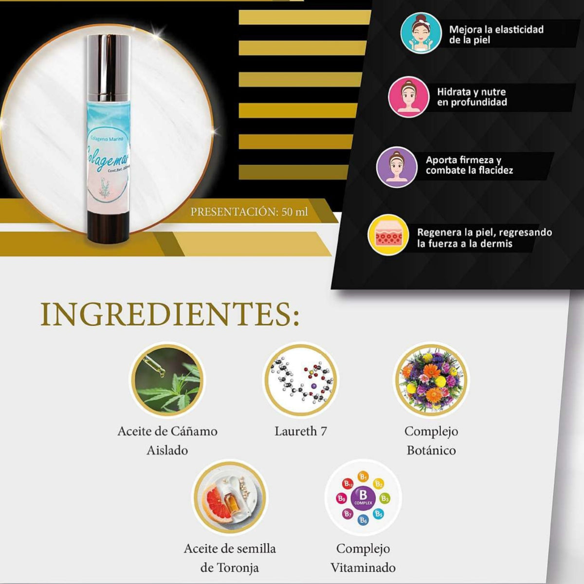 Colagemar colágeno marino con CBD 50 ml.