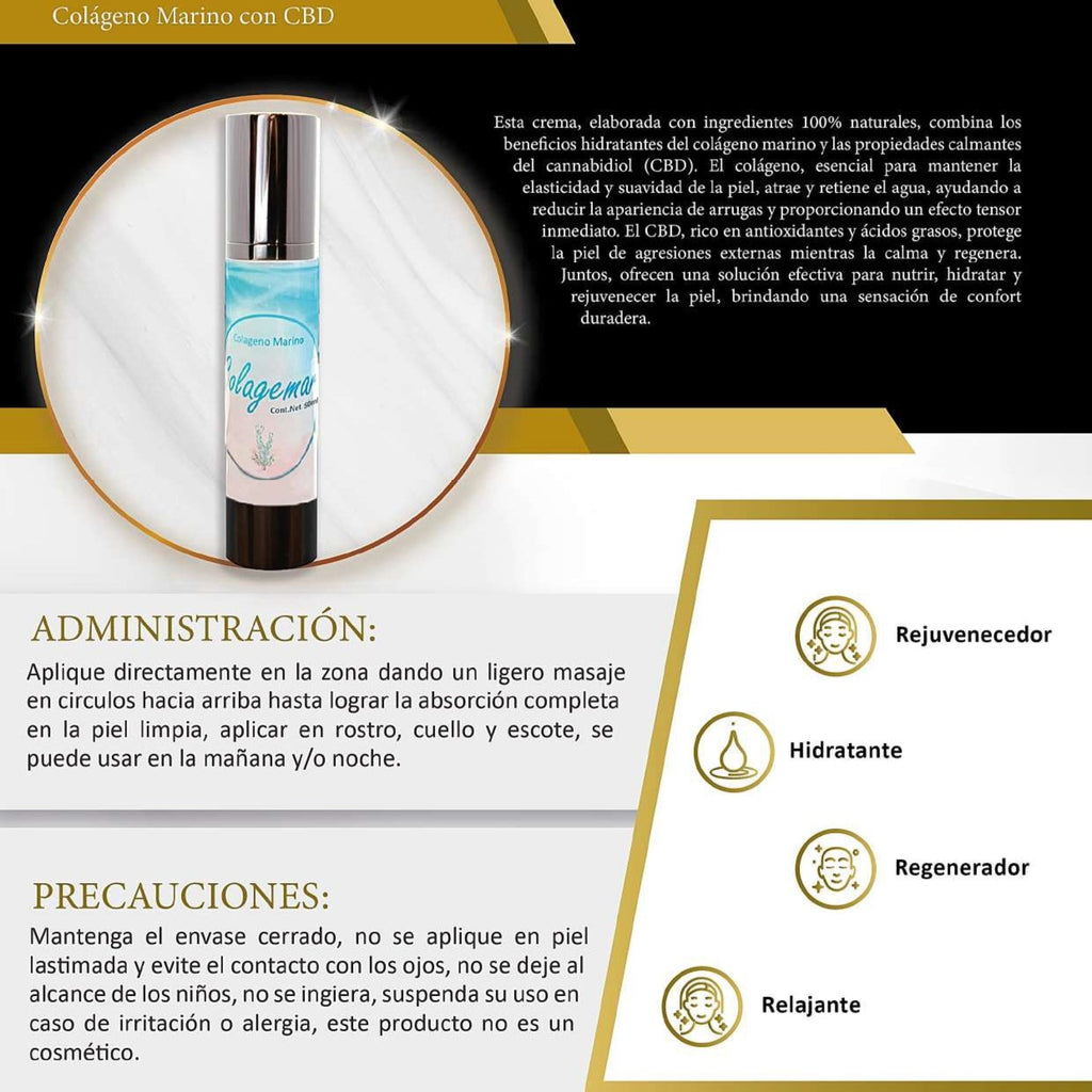 Colagemar colágeno marino con CBD 50 ml.