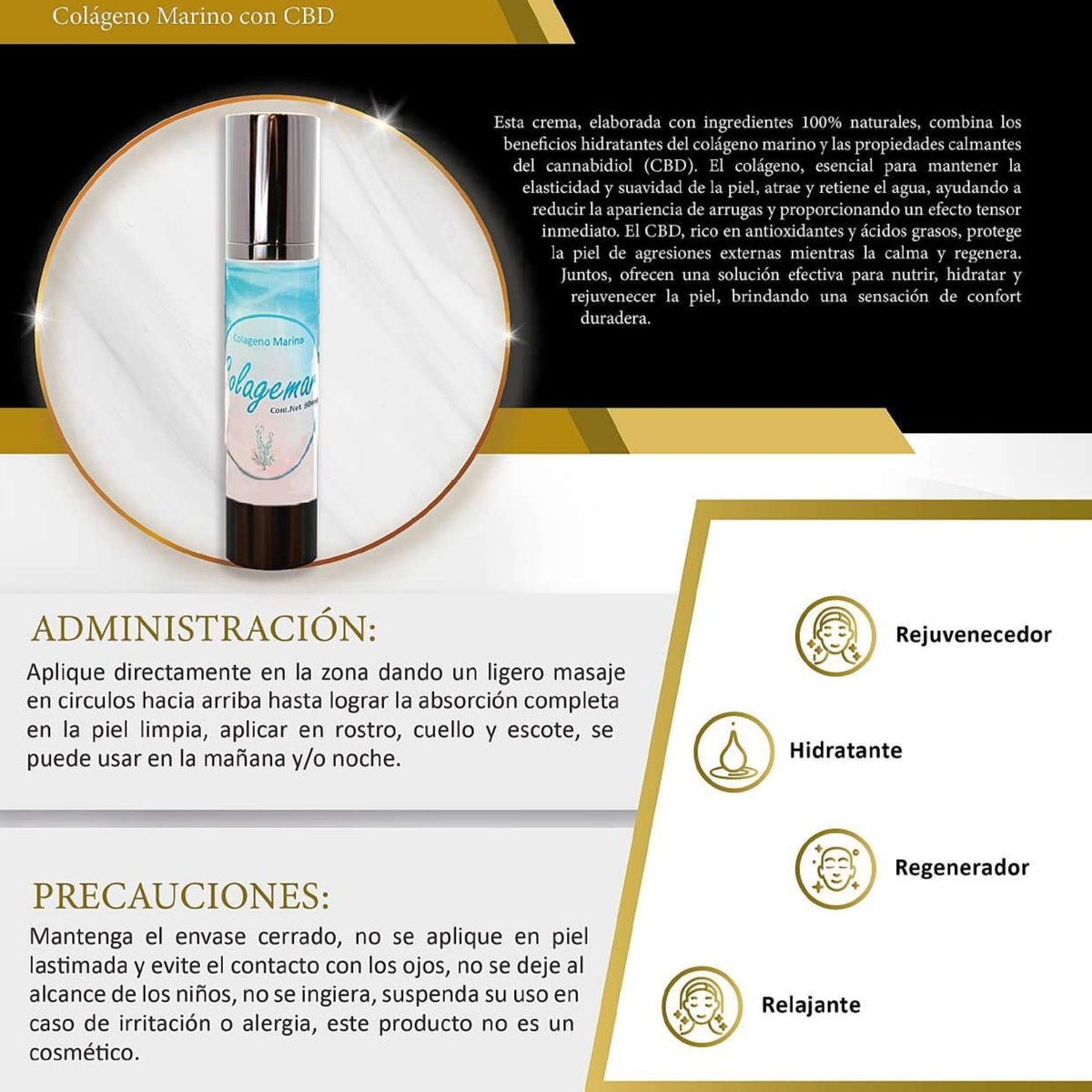 Colagemar colágeno marino con CBD 50 ml.