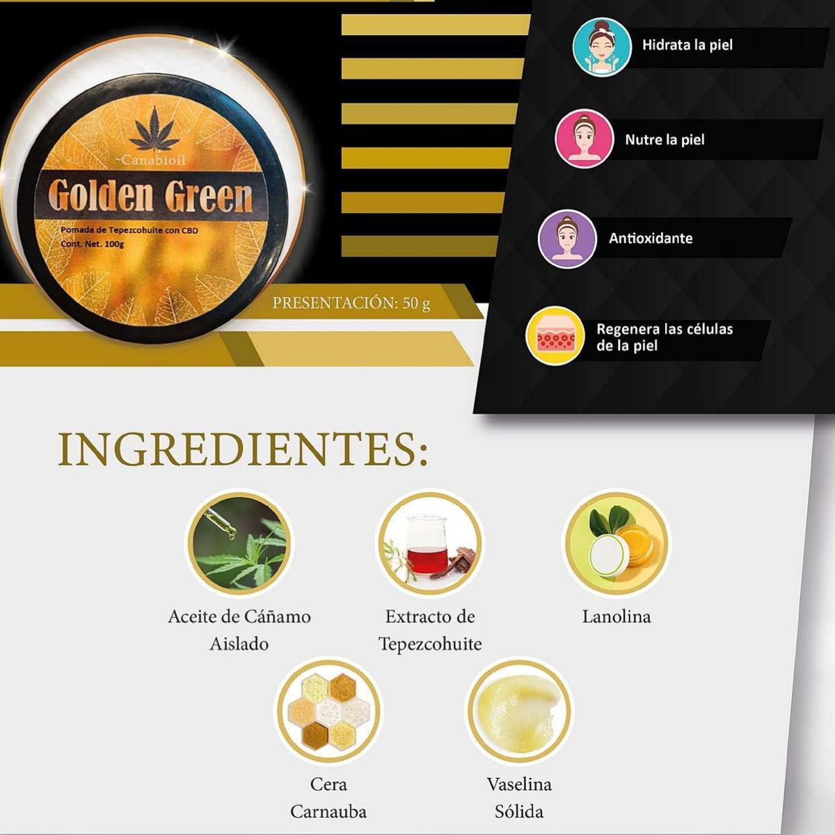 Golden Green Pomada 50 gramos
