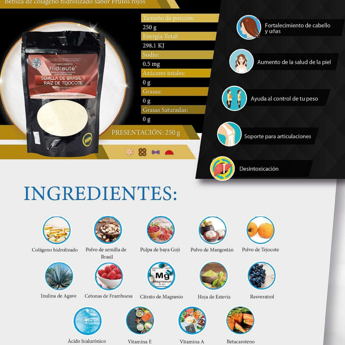 Hidrauté Semilla de Brasil Bolsa de 250 gramos.