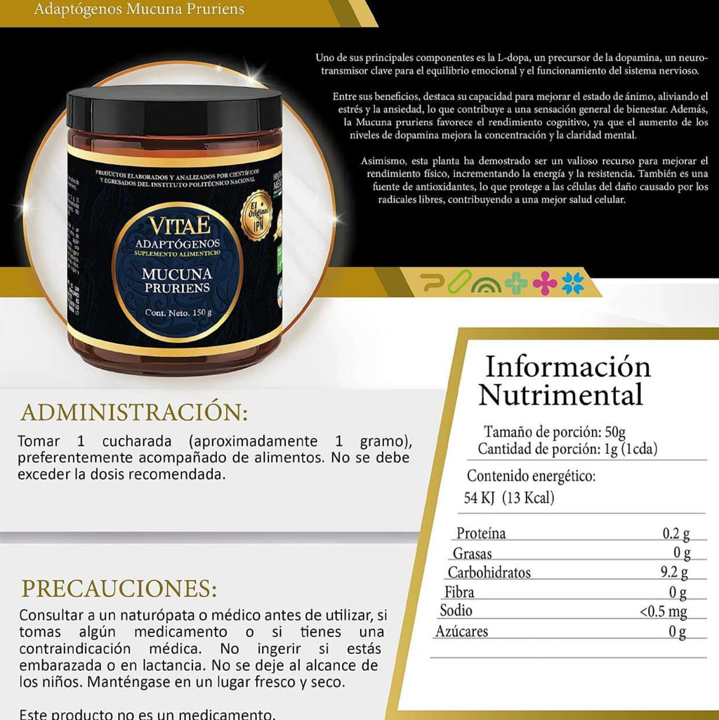 Mucuna Pruriens (Adaptógenos Vitae) 150g