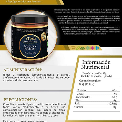 Mucuna Pruriens (Adaptógenos Vitae) 150g