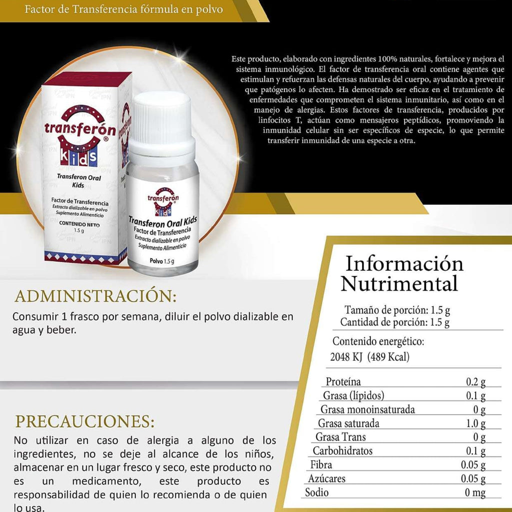 TRANSFERON KIDS EXTRACTO DIALIZABLE EN POLVO 1.5G