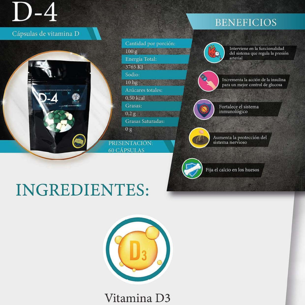 Vitamina D4 - 60 cápsulas