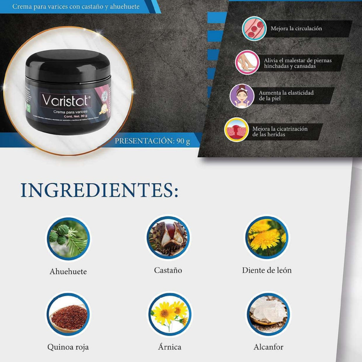 Varistat Tratamiento de las Várices Crema 90 grs