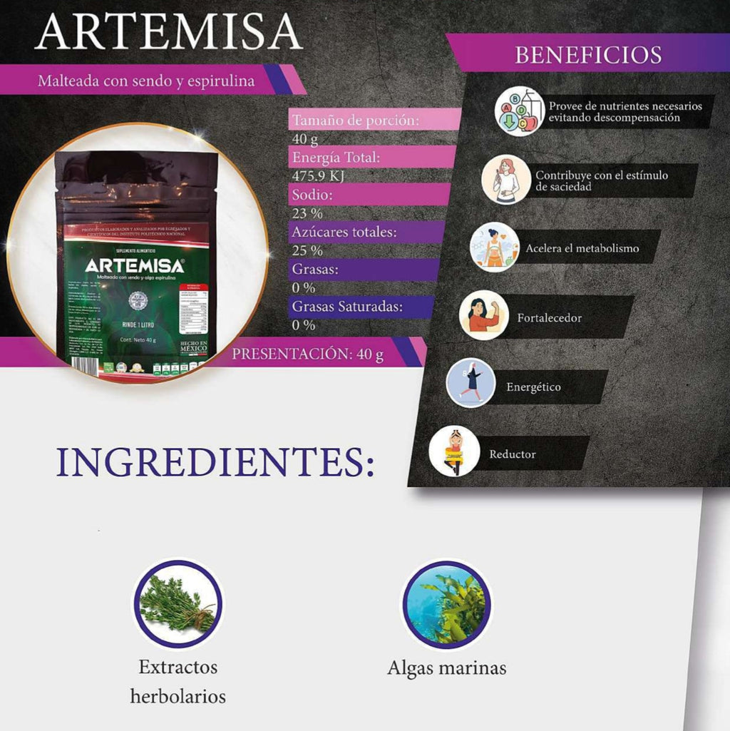 Artemisa Malteada con Sendo y Espirulina 40 g